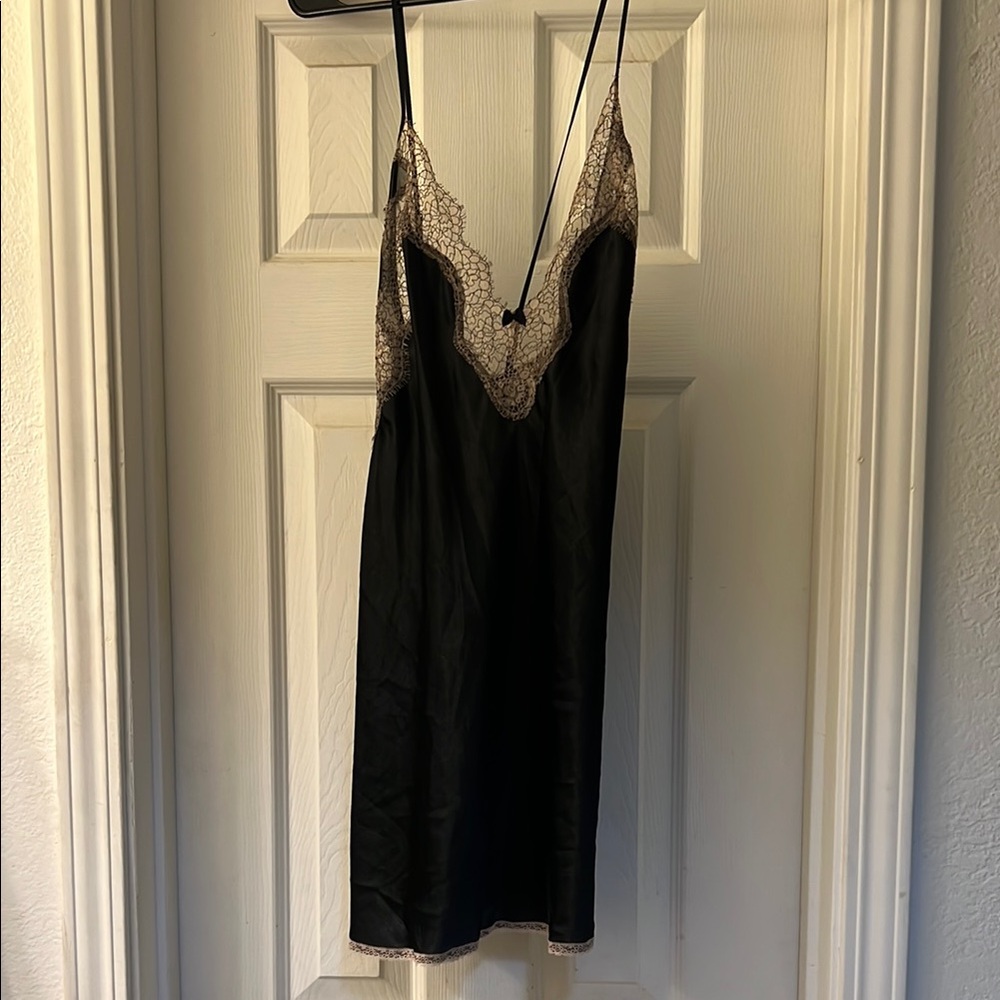 Victoria’s Secret Black Lace Trim Slip Nightie/Lingerie